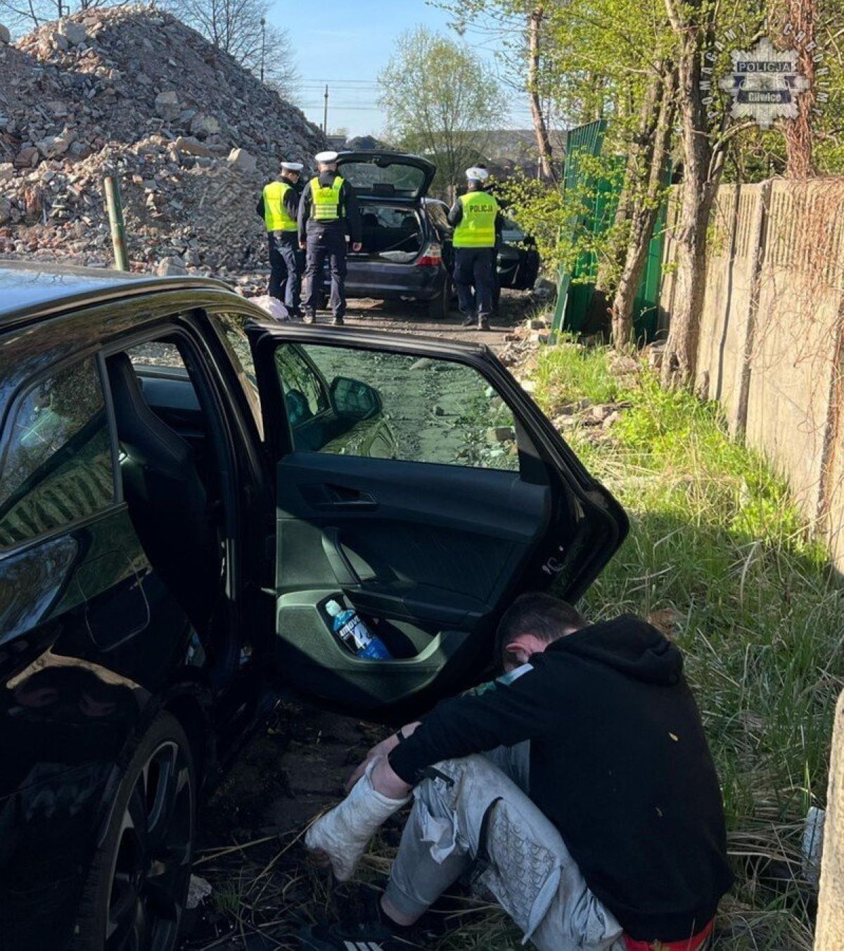 Pościg za hondą na autostradzie A1 w Knurowie