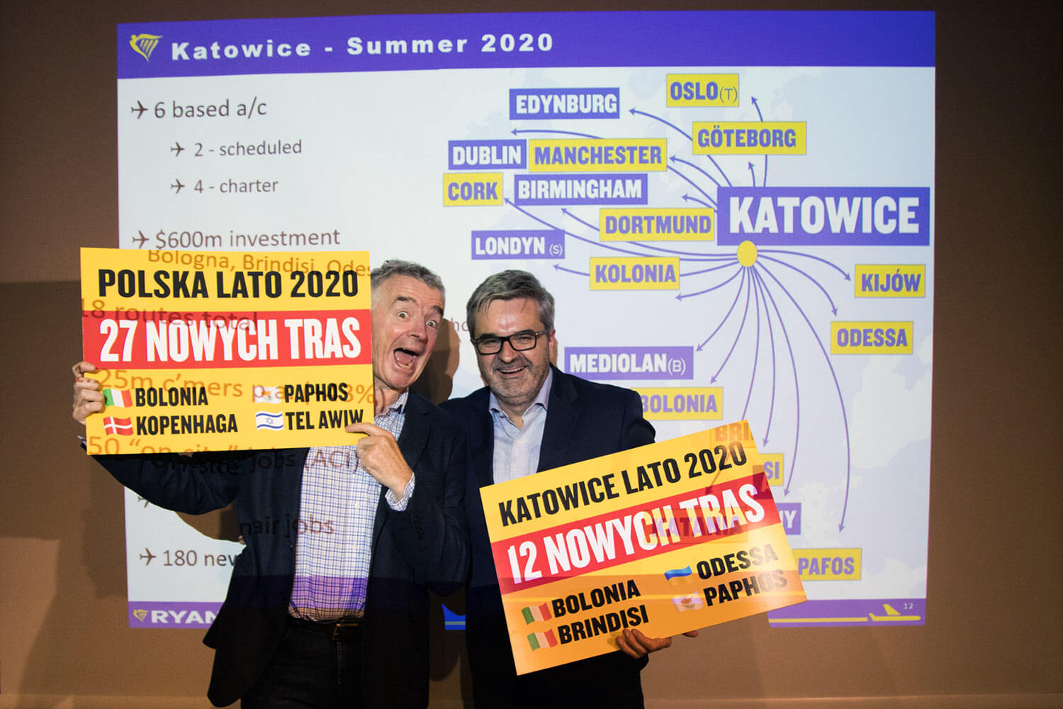 Ryanair ogłosił 12 nowych tras lotniczych z Metropolii